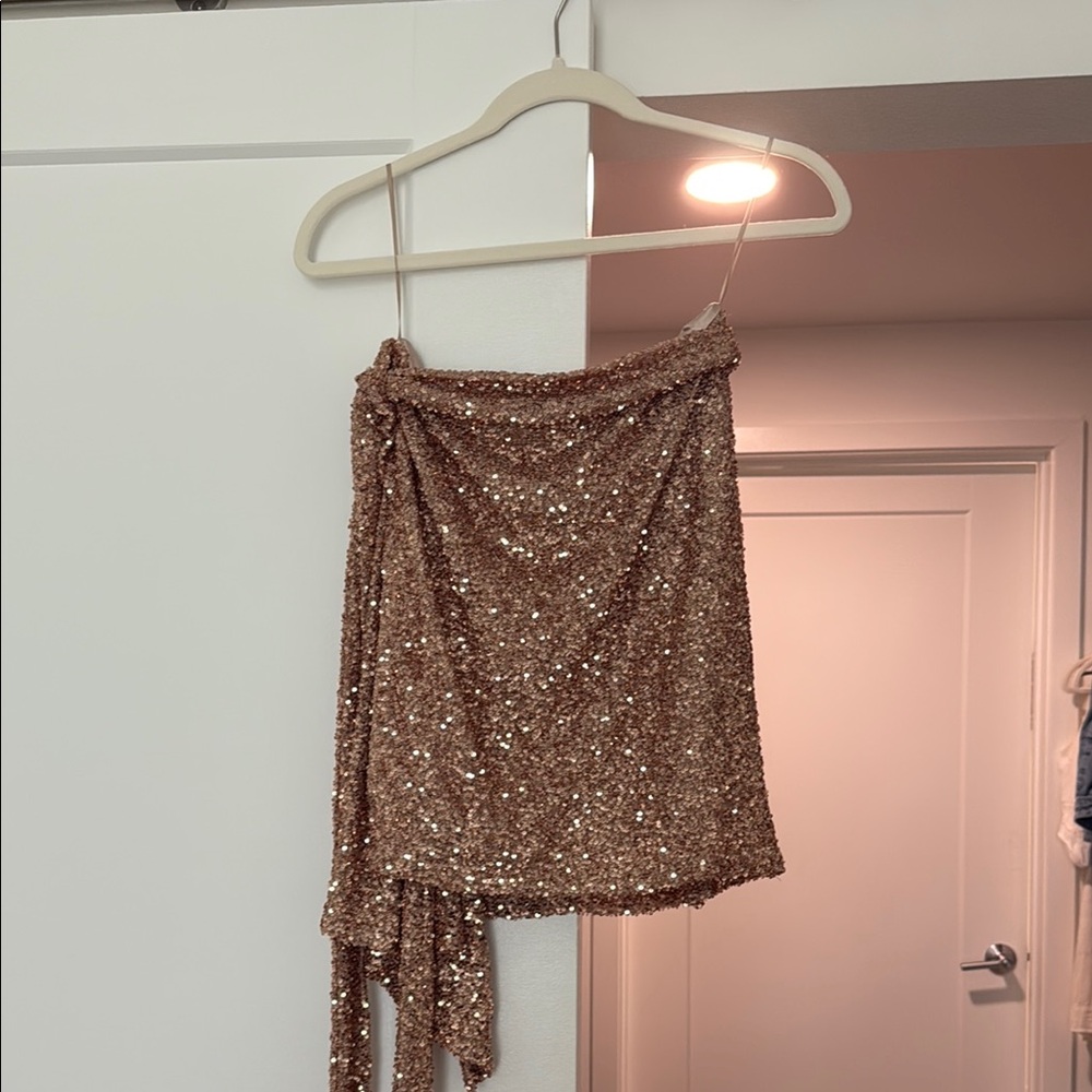 Sequin Tan Skirt